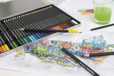 EBERHARD FABER Crayon aquarellable Artist Color, étui de 12