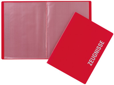 PAGNA Zeugnismappe, DIN A4, mit 10 Hüllen, PP, rot