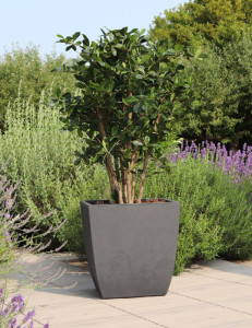 EDA Bac à plantes BASALT Diva, carré, 435 mm, anthracite