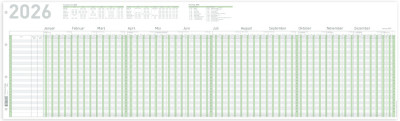 RNK Verlag Urlaubsplaner 2026, (B)1.000 x (H)297 mm, gefalzt