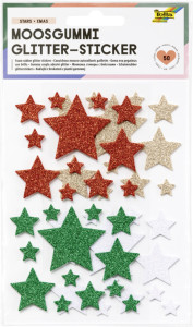 folia Moosgummi Glitter-Sticker STARS CLASSIC