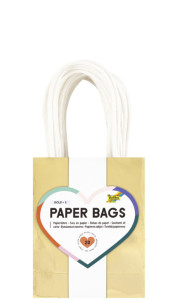folia Papier-Tragetaschen GOLD GLÄNZEND, Göße: L