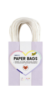 folia Papier-Tragetaschen PASTELL, Größe: L, farbig sortiert
