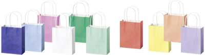 folia Papier-Tragetaschen BASIC, Größe: M, farbig sortiert