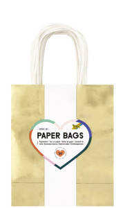 folia Papier-Tragetaschen GOLD GLÄNZEND, Größe: S