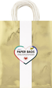 folia Papier-Tragetaschen GOLD GLÄNZEND, Größe: S