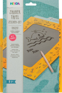 HEYDA Ardoise magique, incl. stylet en bois, jaune