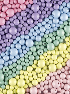 folia Mélange de perles en bois PASTEL Jumbobox, 1 kg