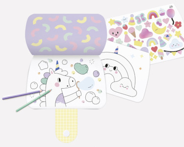folia Cahier de coloriage avec stickers RAINBOW DREAMS