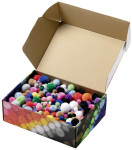 folia Mélange de pompons MULTICOLORE Jumbobox, 200g, assorti