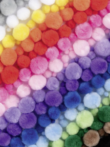 folia Mélange de pompons MULTICOLORE Jumbobox, 200g, assorti