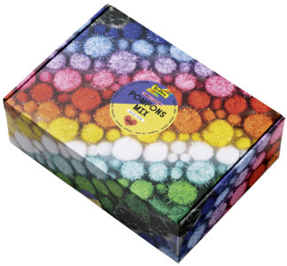 folia Mélange de pompons GLITTER Jumbobox, 300 g, assorti