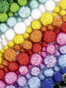 folia Mélange de pompons GLITTER Jumbobox, 300 g, assorti