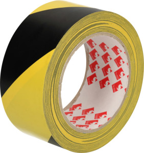 RAADHUIS Bande de marquage au sol, 50 mm x 33 m, noir/jaune