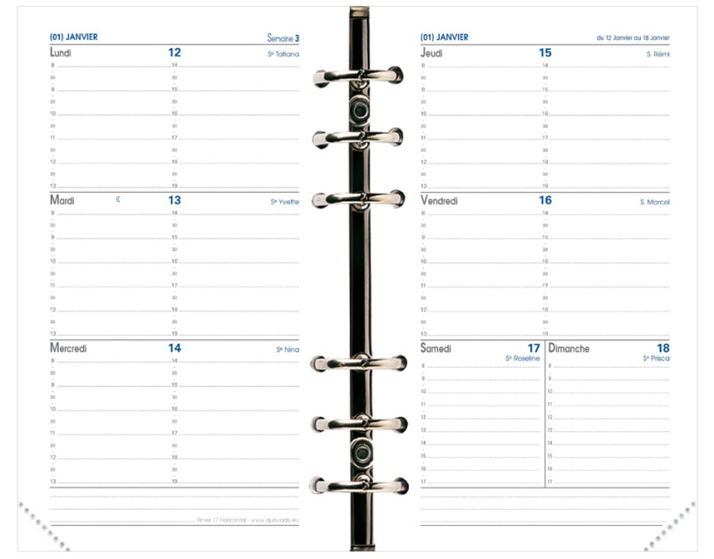 QUO VADIS Recharge Timer 17 Horizontal 2025/2026, 16 mois