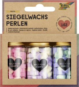 folia Perles de cire CLASSIC, 3 boîtes, couleurs assorties