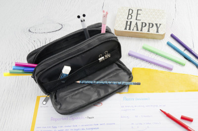 EBERHARD FABER Trousse, 3 compartiments, anthracite/noir