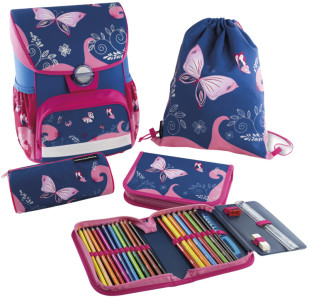 EBERHARD FABER Kit cartable EFAlino Papillon, 4 pièces