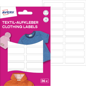 Étiquettes textiles AVERY, 13 x 45 mm, blanches