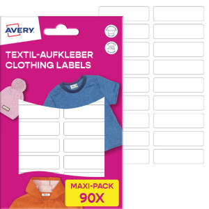 Étiquettes textiles AVERY, 13 x 45 mm, blanches