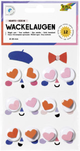 folia Oeil vacillant HEARTS, taille: L, autocollant