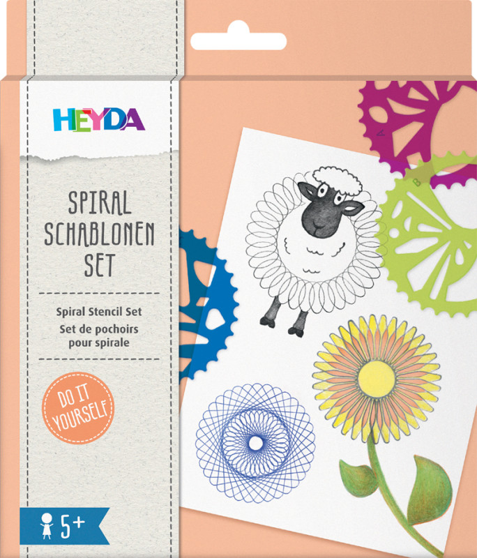 HEYDA Kit de pochoirs spirales, 5 pièces