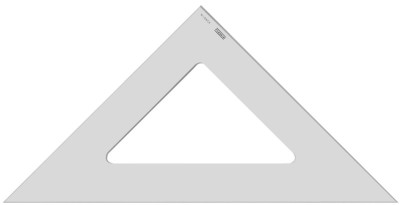 MINERVA Equerre en plexi usiné, hypoténuse: 424 mm