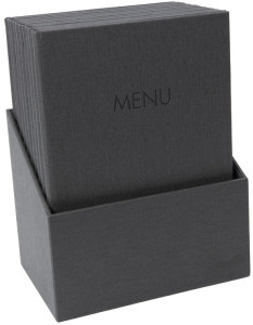 Porte-menus Sigel sérigraphié, A4, gris foncé