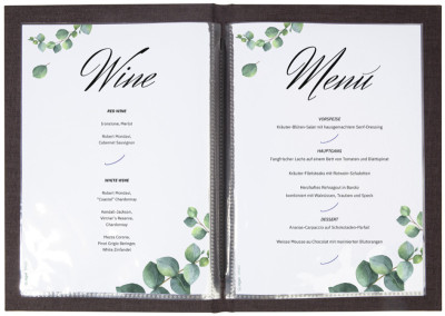 Porte-menus Sigel sérigraphié, A4, gris foncé