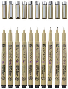 Feutre fin SAKURA PIGMA MICRON, lot de 10, noir
