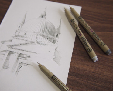 Feutre fin SAKURA PIGMA MICRON, lot de 8, noir