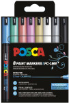 POSCA Marqueur à pigment PC1MR, étui de 8, couleurs douces
