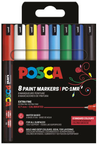 POSCA Marqueur à pigment PC1MR, étui de 8, couleurs douces
