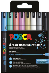 POSCA Marqueur à pigment PC1MR, étui de 8, couleurs douces