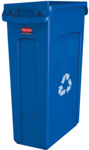 Rubbermaid Collecteur de déchets Slim Jim, 87 litres, jaune
