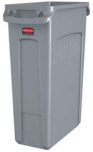 Rubbermaid Collecteur de déchets Slim Jim, 87 litres, jaune