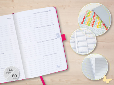 sigel Agenda de poche Jolie Flair 2026, A6, fuchsia