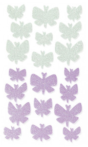 folia Sticker pailleté en caoutchouc mousse BUTTERFLIES