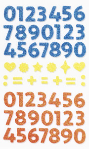 folia Sticker pailleté en caoutchouc mousse NUMBERS