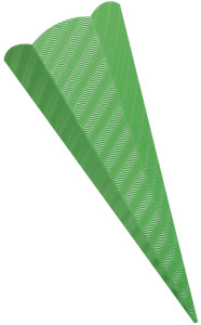 folia Schultüten-Zuschnitt, 3D-Wellpappe, 6-eckig, grün