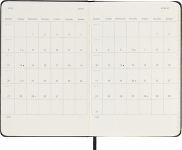 MOLESKINE Agenda de poche 2025/2026, 18 mois, P/A6, noir