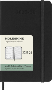 MOLESKINE Agenda de poche 2025/2026, 18 mois, P/A6, noir