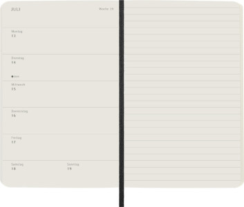 MOLESKINE Taschenkalender 2026, Wochen, P/A6, schwarz