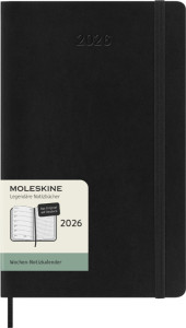 Agenda livre MOLESKINE 2026 Allemand, semainier, A5, couverture souple, noir