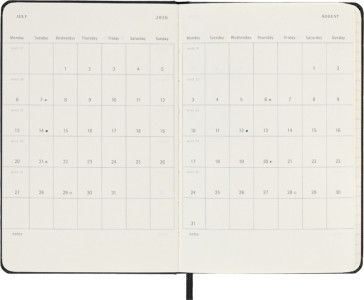 MOLESKINE Agenda de poche 2026, journalier, P/A6, noir