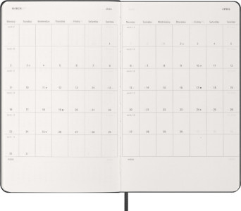 MOLESKINE Agenda 2026, L/A5, couverture rigide, noir