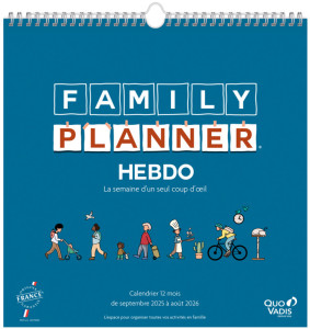 QUO VADIS Calendrier FAMILY PLANNER HEBDO, 2025/2026