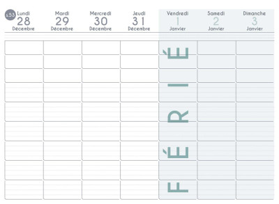 QUO VADIS Calendrier FAMILY PLANNER HEBDO, 2025/2026