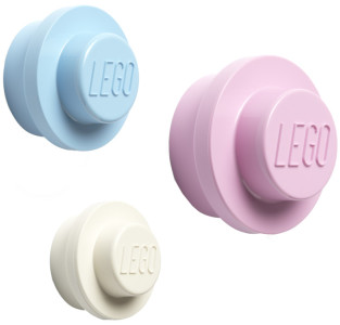 LEGO Jeu de patères WALL HANGER SET, blanc/bleu/rose