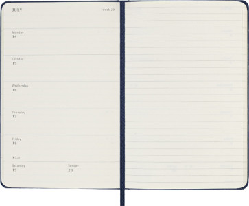MOLESKINE Agenda 2026, semainier, L/A5, rigide, noir